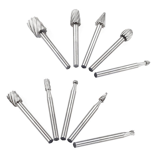 JWDX Drill Bit Clearance! 10Pcs Fine Needle Rotary Files White Diamond Drill Bits Silver, 10 Pcs/Set Hss V1189-LWWAL-20260325-03110
