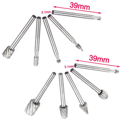 JWDX Drill Bit Clearance! 10Pcs Fine Needle Rotary Files White Diamond Drill Bits Silver, 10 Pcs/Set Hss V1189-LWWAL-20260325-03110