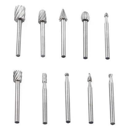 JWDX Drill Bit Clearance! 10Pcs Fine Needle Rotary Files White Diamond Drill Bits Silver, 10 Pcs/Set Hss V1189-LWWAL-20260325-03110