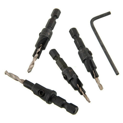 JWDX Drill Bit Clearance! 1/4" Quick Change Hex Shank Countersunk Drill Bit with Wrench 4 Pieces, Shank 1/4 V1189-LWWAL-20260325-03111