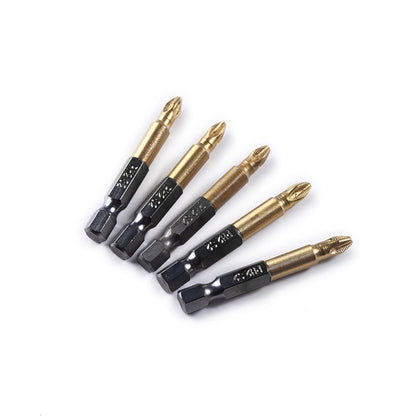 JWDX Drill Bits and Accessories Clearance! Titanium-Plated Non-Slip Cross Bit S2 5-Pack, 5Pcs 1/4 Hex Shank V1189-LWWAL-20260325-03112