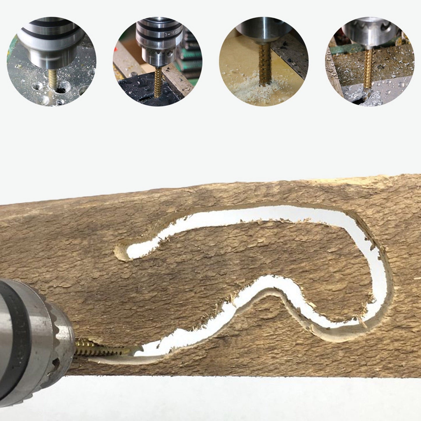 JWDX Drill Bit Clearance! Tool Woodworking Saw Spiral Drill Side Carpenter Bit Hole Cutting Cutting Tools and V1189-LWWAL-20260325-03119