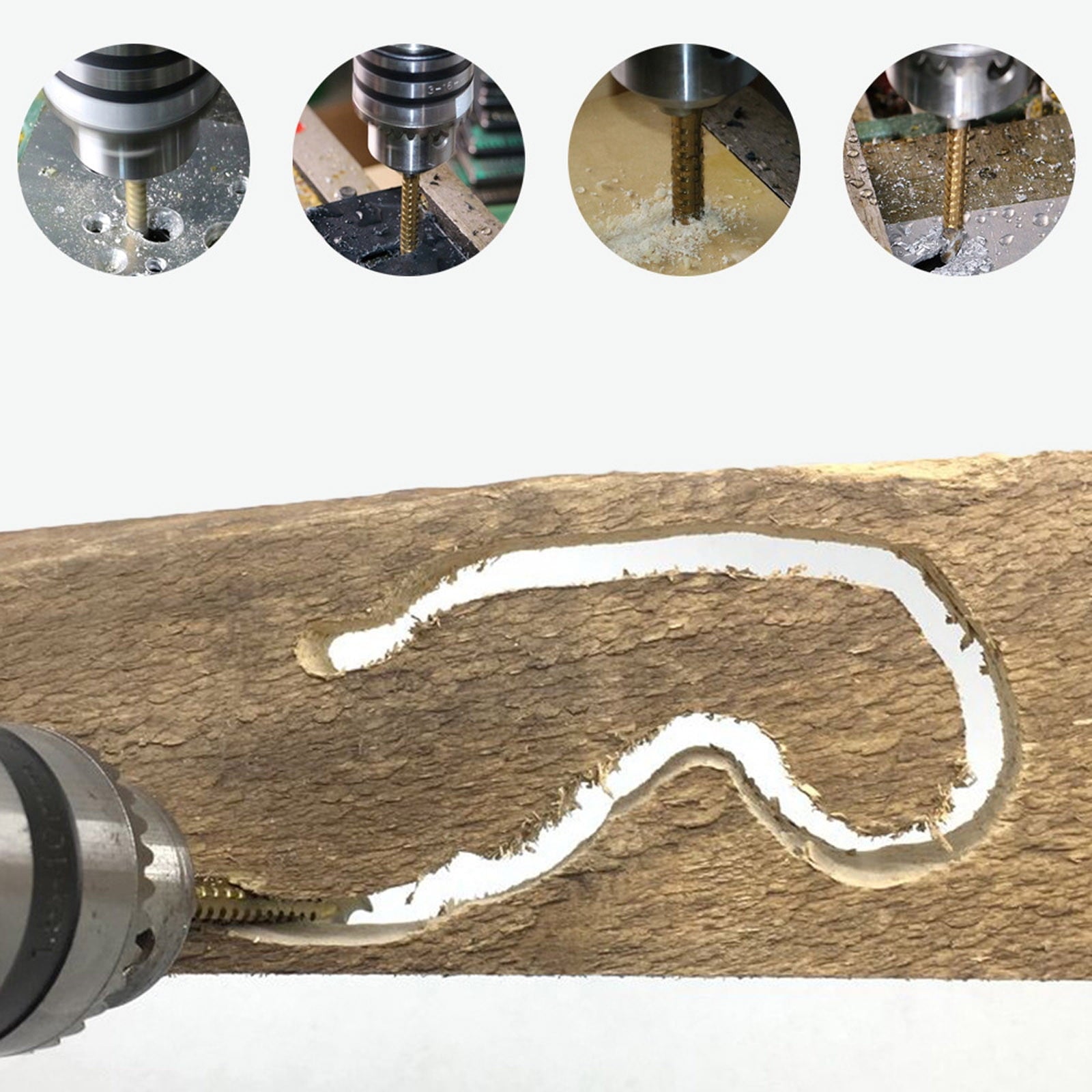 JWDX Drill Bit Clearance! Tool Woodworking Saw Spiral Drill Side Carpenter Bit Hole Cutting Cutting Tools and V1189-LWWAL-20260325-03119