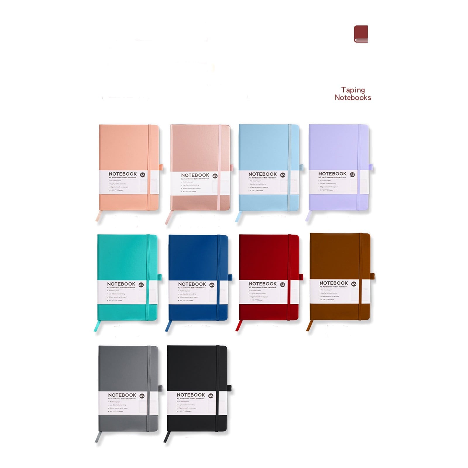 JWDX Notebook Clearance! Simple A5 Notebook Elastic Band Student Diary 96 Sheets, Lined Classic Pocket V1189-LWWAL-20260325-03123