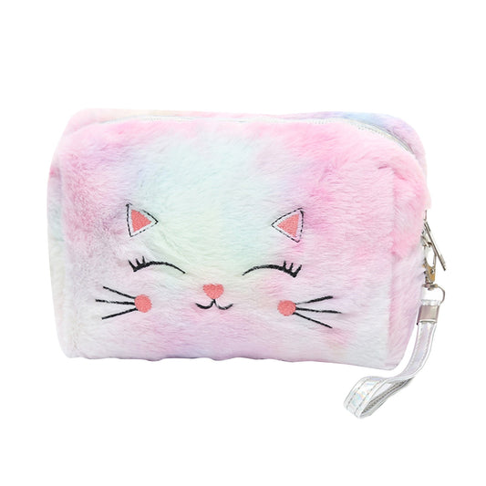 Clearance Back to School Supplies! JWDX Colorful Fluffy Cat Pvc Cosmetic Bag C, for Dormitories, Apartments, V1189-LWWAL-20260325-03159