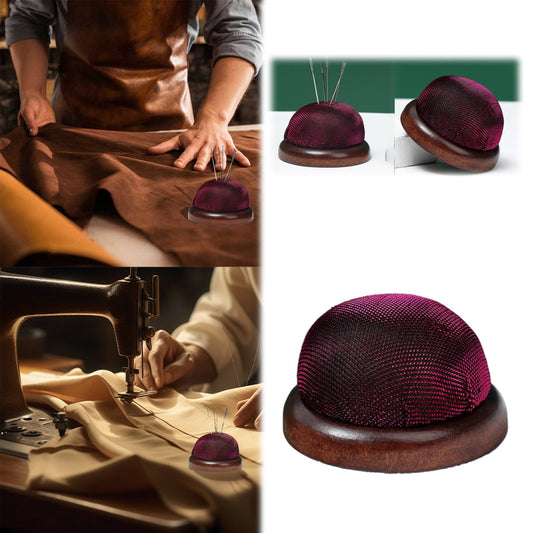 Smooth Round Pin Cushion! Eewia Needle and Thread Kit Clearance, Glossy Pin Cushion Wooden Base Needle V1189-LWWAL-20260325-03166
