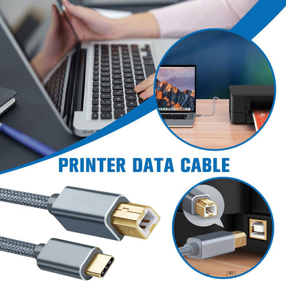 Wmool USB Type-C to USB B 2.0 Printer Cable Scanner Laptop; Gray V1189-LWWAL-20260325-03167