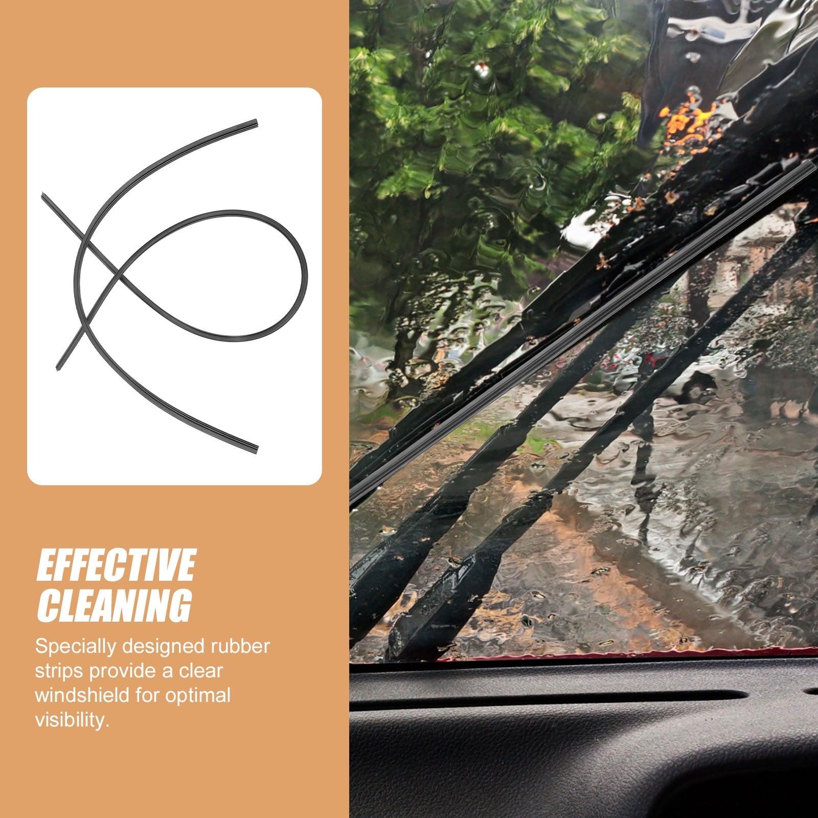 Ortofally 4pcs Wiper Replacement Blades Refills Windshield Wiper Blades Refills Wiper Rubber Strips V1189-LWWAL-20260327-03280