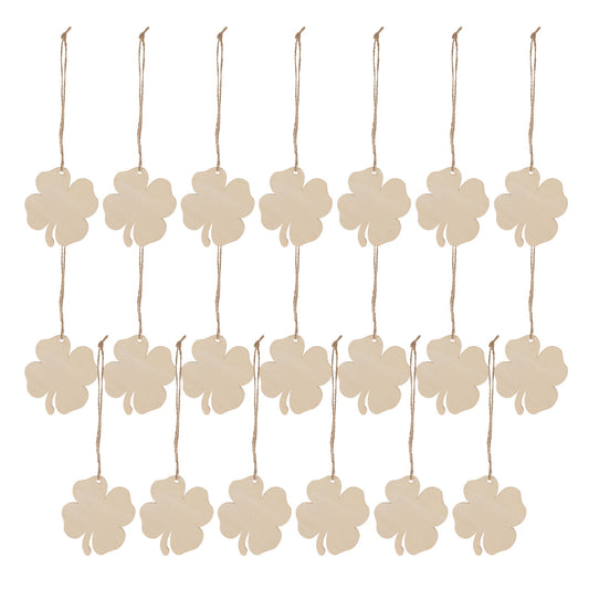 Ortofally 20pcs Four Leaf Ornaments Hanging Decor Unfinished Wooden Ornaments Wooden Shamrock Cutouts Wooden V1189-LWWAL-20260327-03281