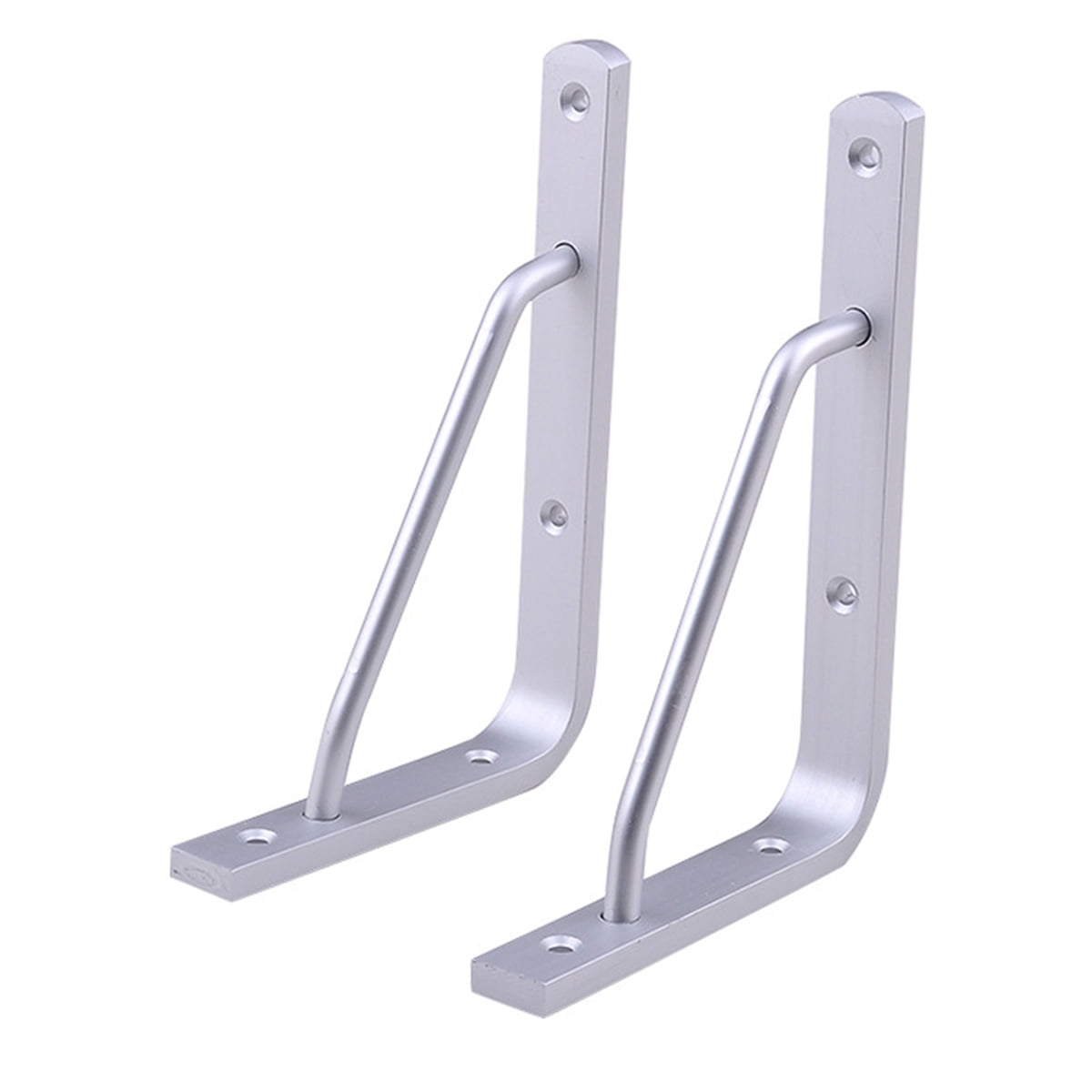 Worgeous 2 PCS Heavy Duty Shelf Brackets Thickened Silver Shelf Support Bracket Aluminium Alloy Practical V1189-LWWAL-20260327-03286