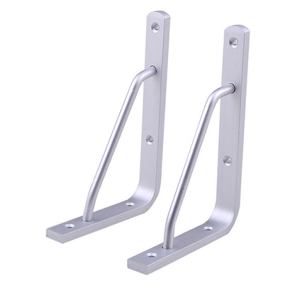 Worgeous 2 PCS Heavy Duty Shelf Brackets Thickened Silver Shelf Support Bracket Aluminium Alloy Practical V1189-LWWAL-20260327-03286