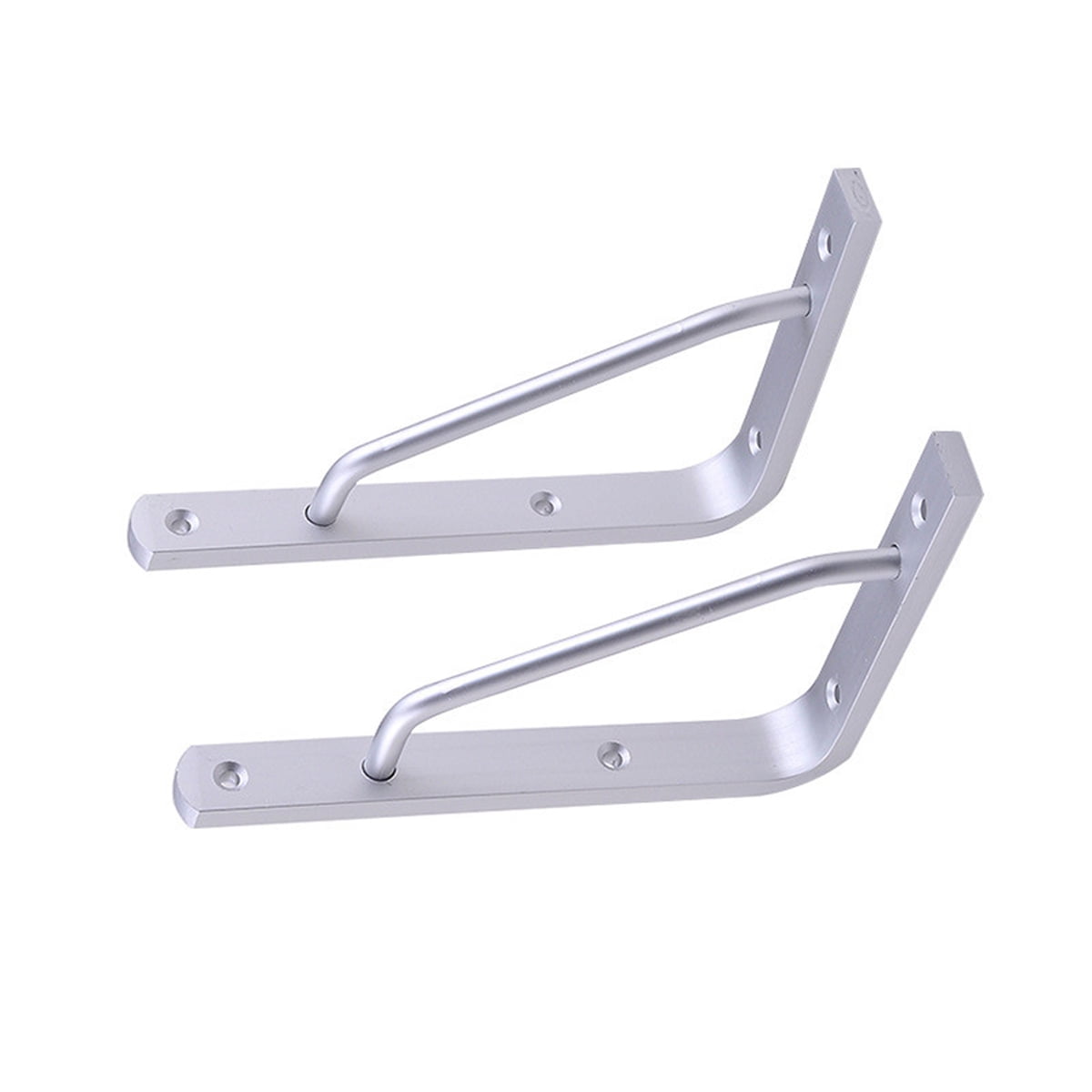 Worgeous 2 PCS Heavy Duty Shelf Brackets Thickened Silver Shelf Support Bracket Aluminium Alloy Practical V1189-LWWAL-20260327-03286