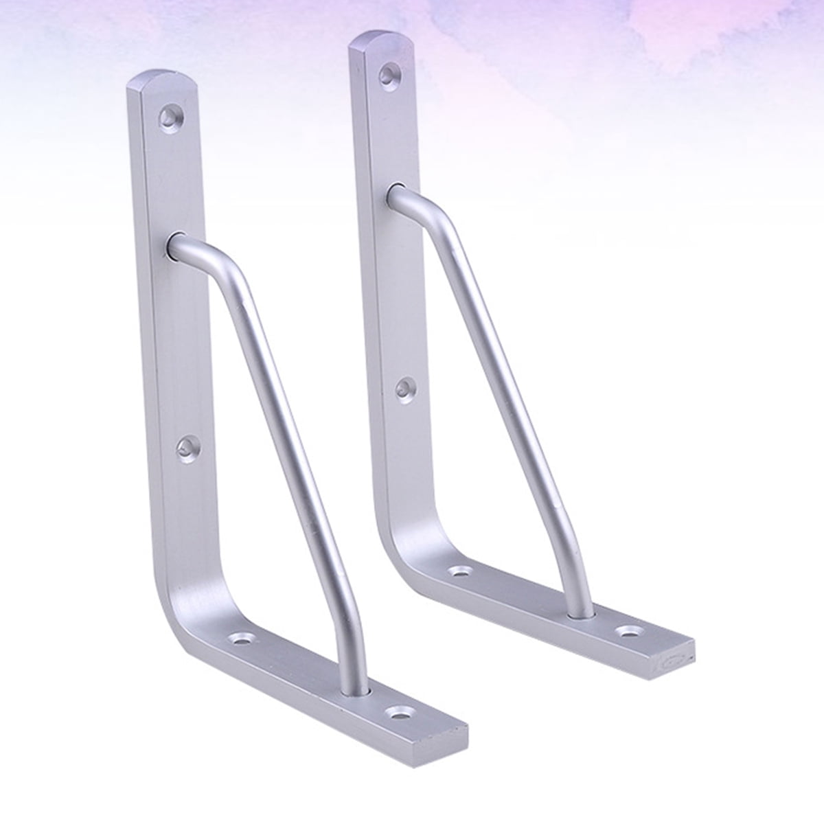 Worgeous 2 PCS Heavy Duty Shelf Brackets Thickened Silver Shelf Support Bracket Aluminium Alloy Practical V1189-LWWAL-20260327-03286