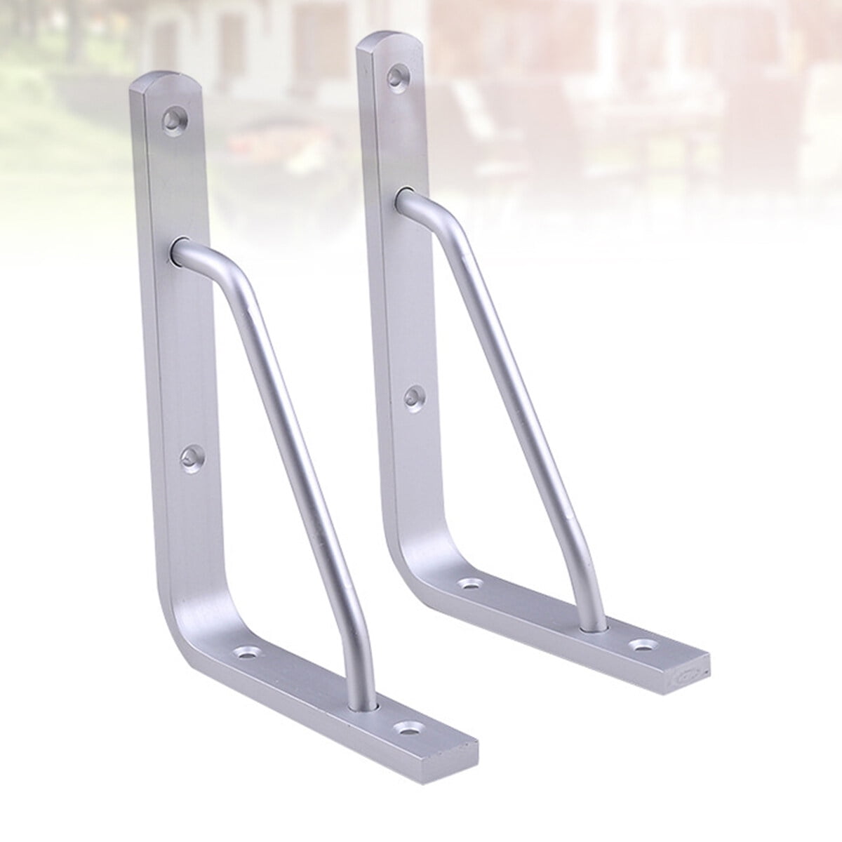 Worgeous 2 PCS Heavy Duty Shelf Brackets Thickened Silver Shelf Support Bracket Aluminium Alloy Practical V1189-LWWAL-20260327-03286