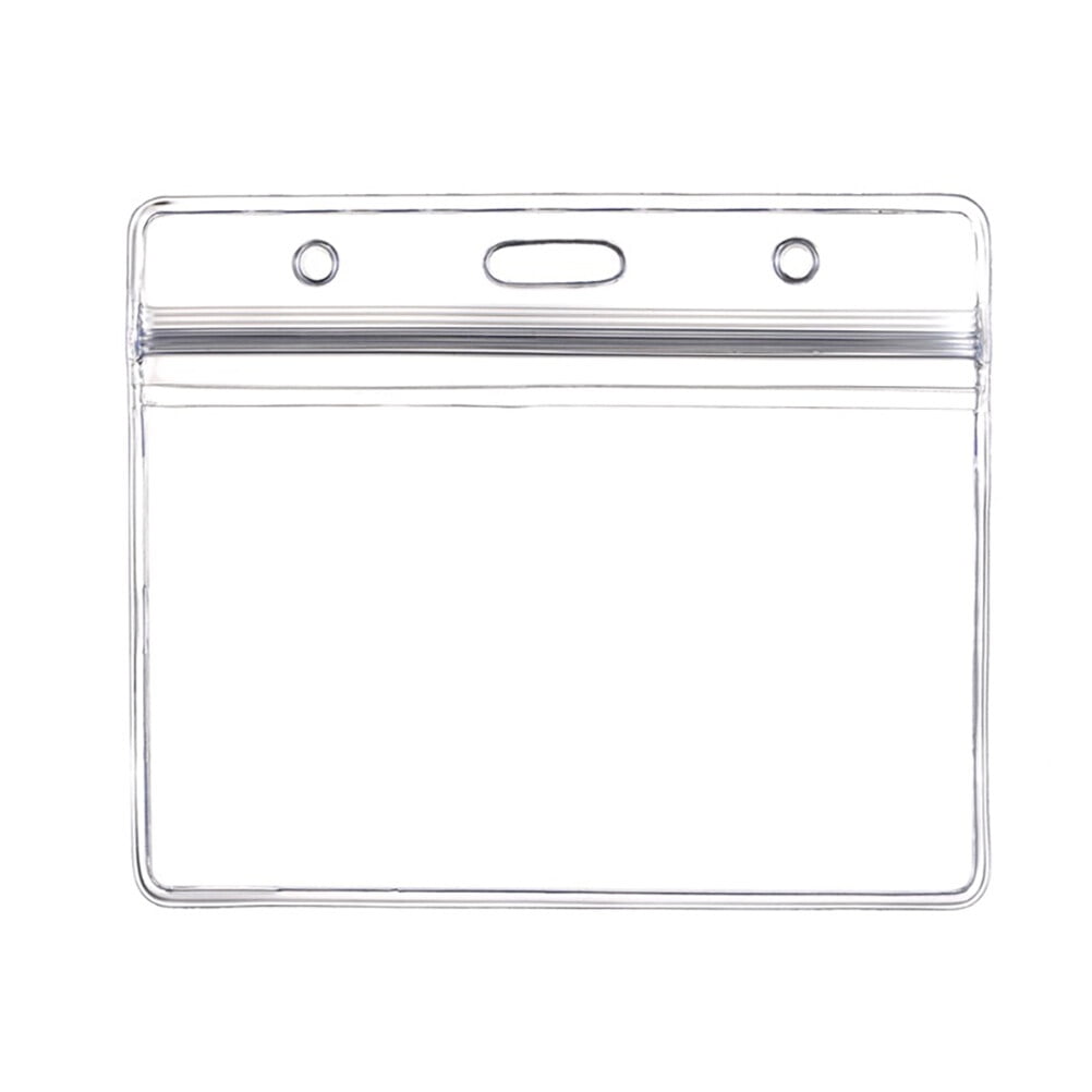 Ortofally 10pcs Transparent Waterproof Business ID Badge Holder for Office School (Horizontal Pattern) 10pcs V1189-LWWAL-20260327-03289