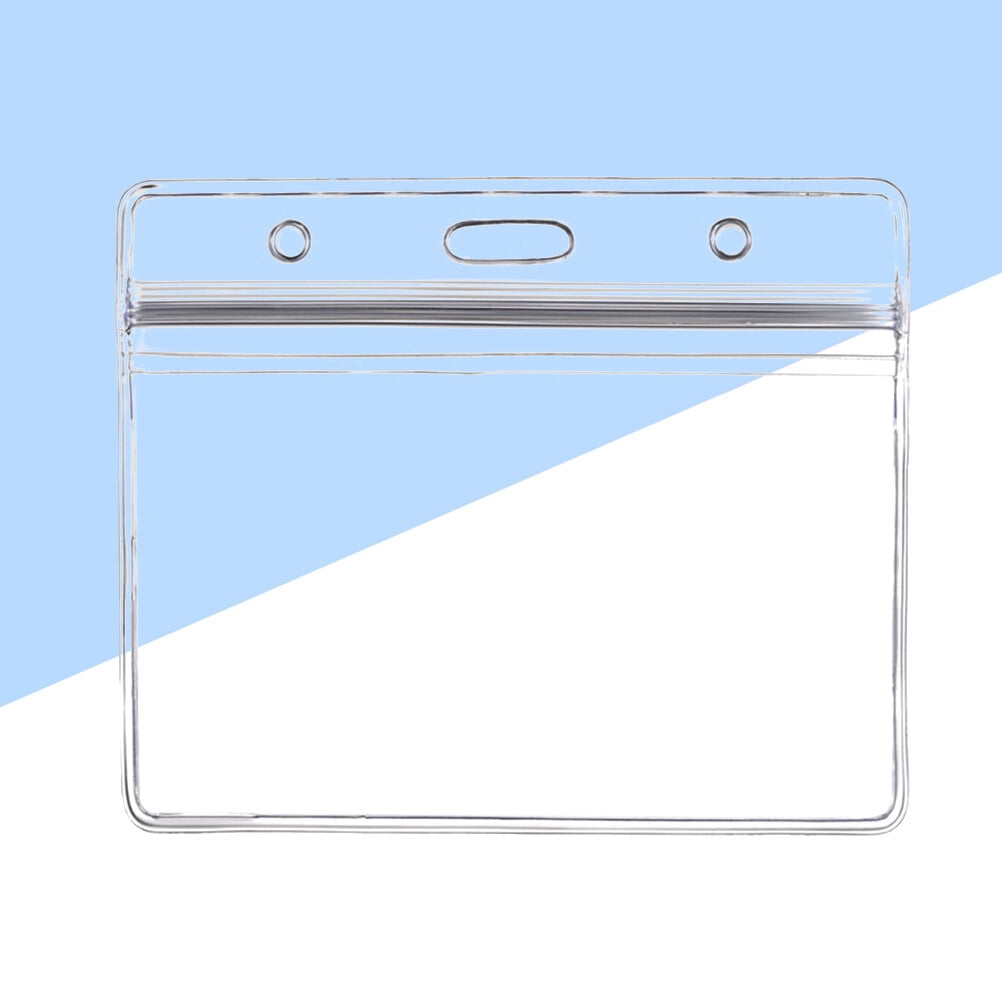 Ortofally 10pcs Transparent Waterproof Business ID Badge Holder for Office School (Horizontal Pattern) 10pcs V1189-LWWAL-20260327-03289