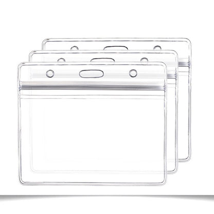 Ortofally 10pcs Transparent Waterproof Business ID Badge Holder for Office School (Horizontal Pattern) 10pcs V1189-LWWAL-20260327-03289