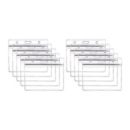 Ortofally 10pcs Transparent Waterproof Business ID Badge Holder for Office School (Horizontal Pattern) 10pcs V1189-LWWAL-20260327-03289