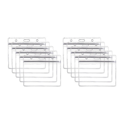 Ortofally 10pcs Transparent Waterproof Business ID Badge Holder for Office School (Horizontal Pattern) 10pcs V1189-LWWAL-20260327-03289