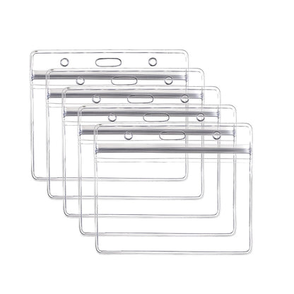 Ortofally 10pcs Transparent Waterproof Business ID Badge Holder for Office School (Horizontal Pattern) 10pcs V1189-LWWAL-20260327-03289