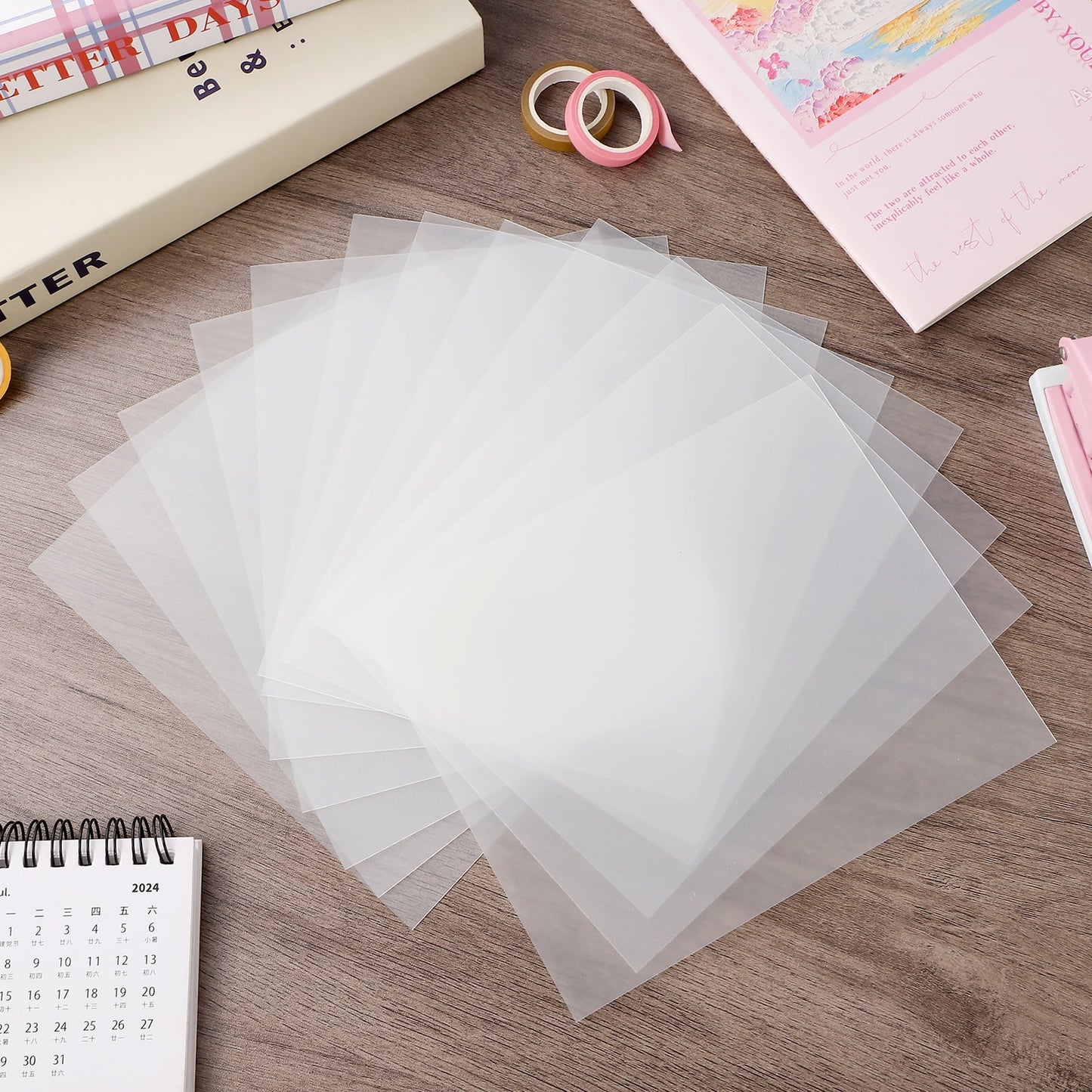 Ortofally 12pcs Blank Transparent Stencil DIY Square Template Blank Stencil Material for Home Shop Size 1 V1189-LWWAL-20260327-03290