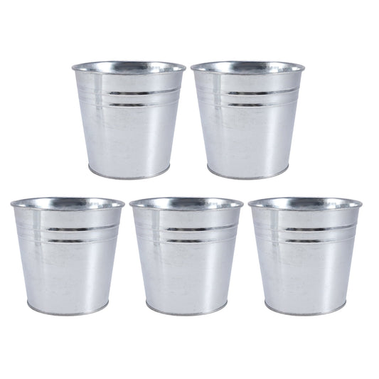 Ortofally 5Pcs Galvanized Metal Flower Pot Rustic Small Metal Buckets Vintage Farmhouse Flower Vase Candy V1189-LWWAL-20260327-03293