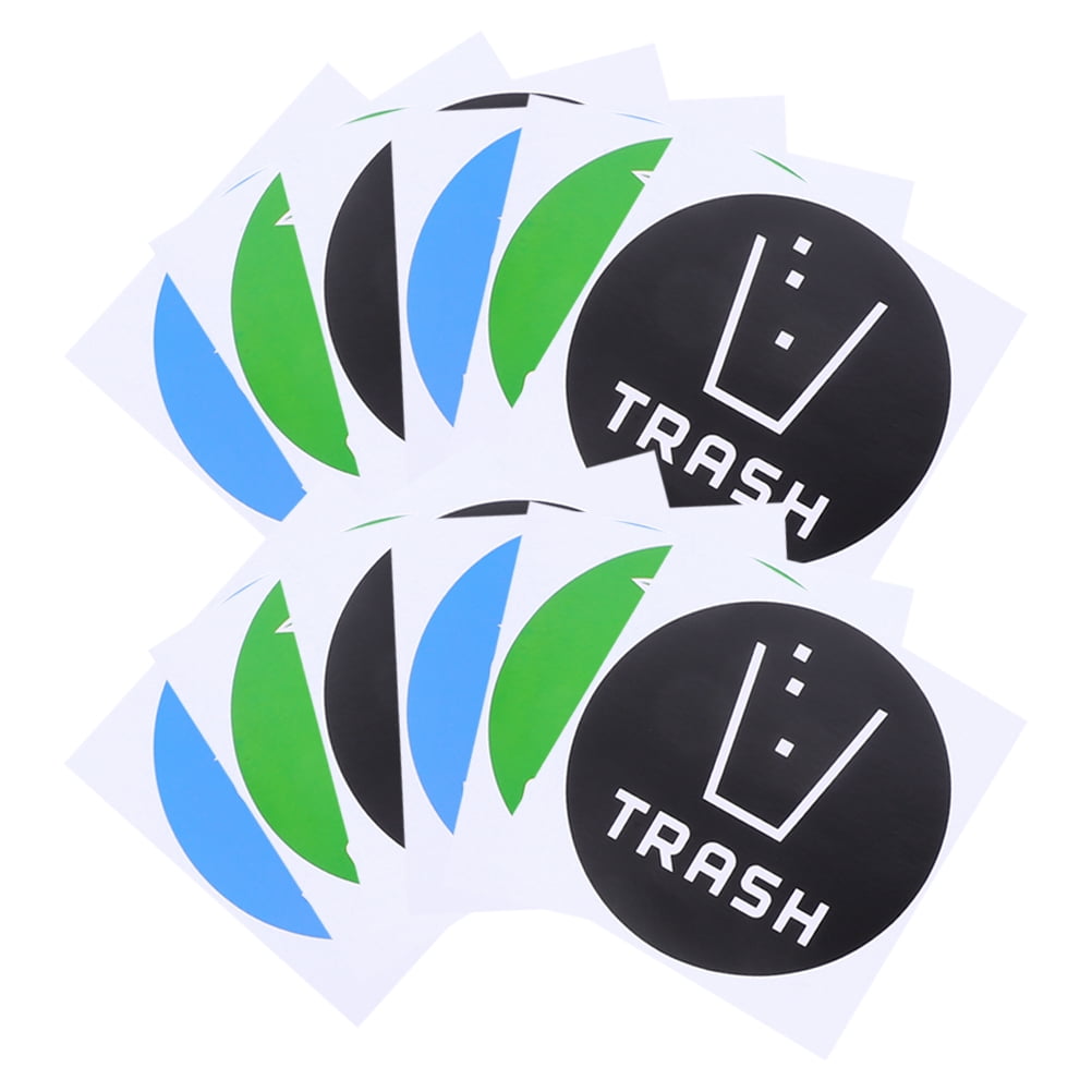 SWETRACE Trash Bin Sticker Multi PVC Adhesive Sticker 12Pcs Recycling Symbols Household Use V1189-LWWAL-20260327-03335