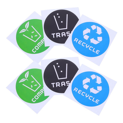 SWETRACE Trash Bin Sticker Multi PVC Adhesive Sticker 12Pcs Recycling Symbols Household Use V1189-LWWAL-20260327-03335