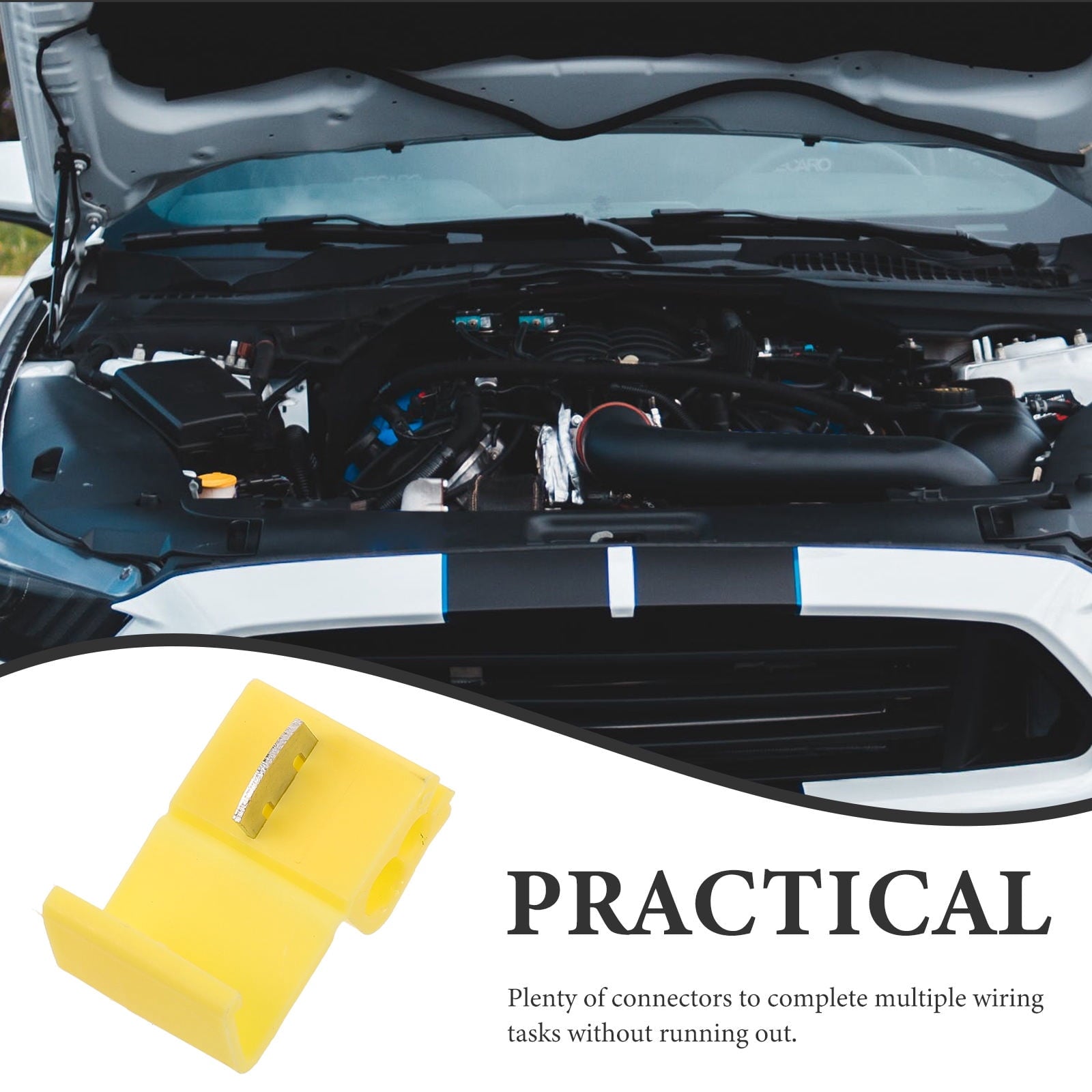 Worgeous Yellow Wire Connectors for Cars Quick Installation Components Waterproof Plastic 10pcs V1189-LWWAL-20260327-03340