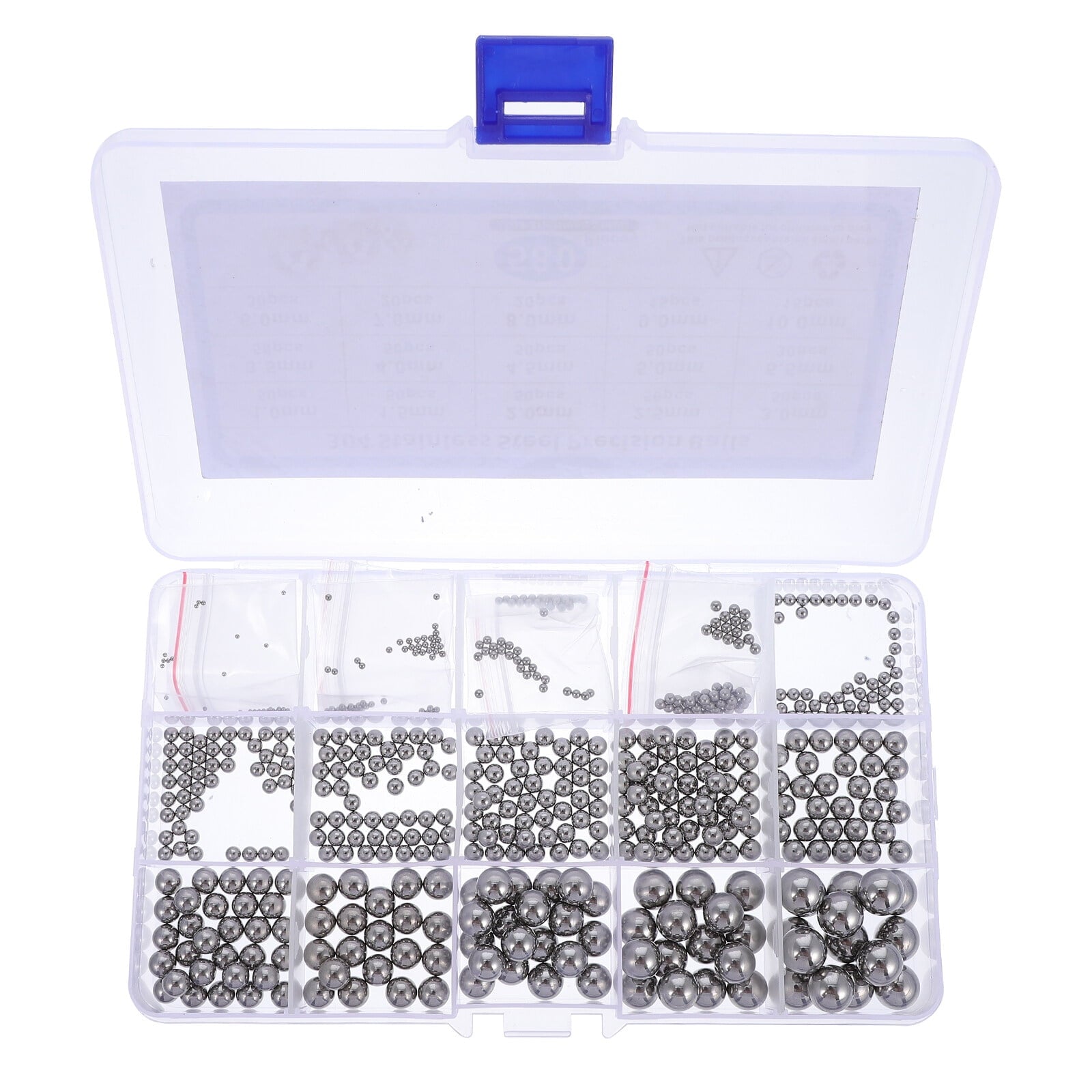 SWETRACE Bearing Steel Ball Assortment 580Pcs Round Easy Installation Mechanical Components 1X1X1CM Silver V1189-LWWAL-20260327-03347