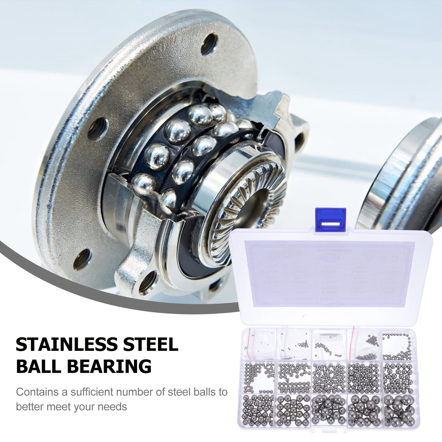 SWETRACE Bearing Steel Ball Assortment 580Pcs Round Easy Installation Mechanical Components 1X1X1CM Silver V1189-LWWAL-20260327-03347