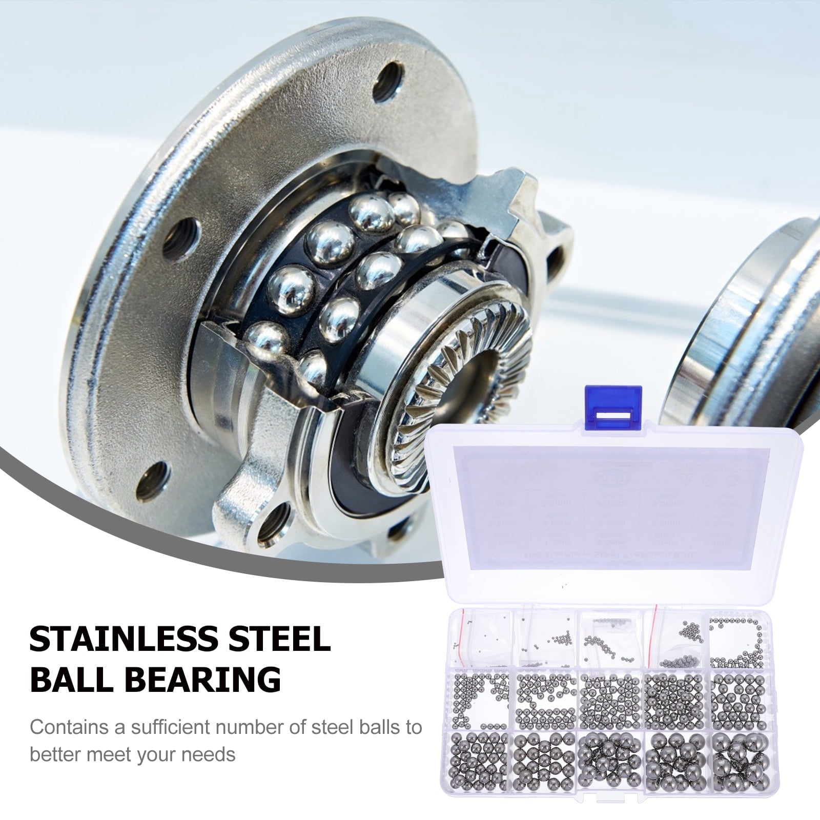 SWETRACE Bearing Steel Ball Assortment 580Pcs Round Easy Installation Mechanical Components 1X1X1CM Silver V1189-LWWAL-20260327-03347