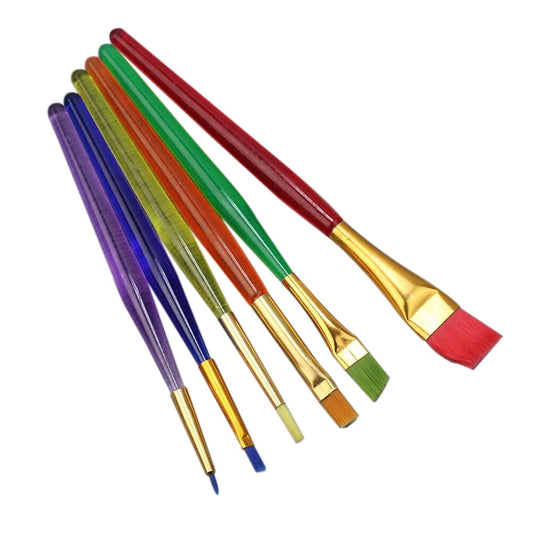 Ortofally 6pcs Brush Set Nylon Brush Sugar Fondant Cake Painting Brush Decorating Tool for DIY Cookie Sugar V1189-LWWAL-20260327-03351