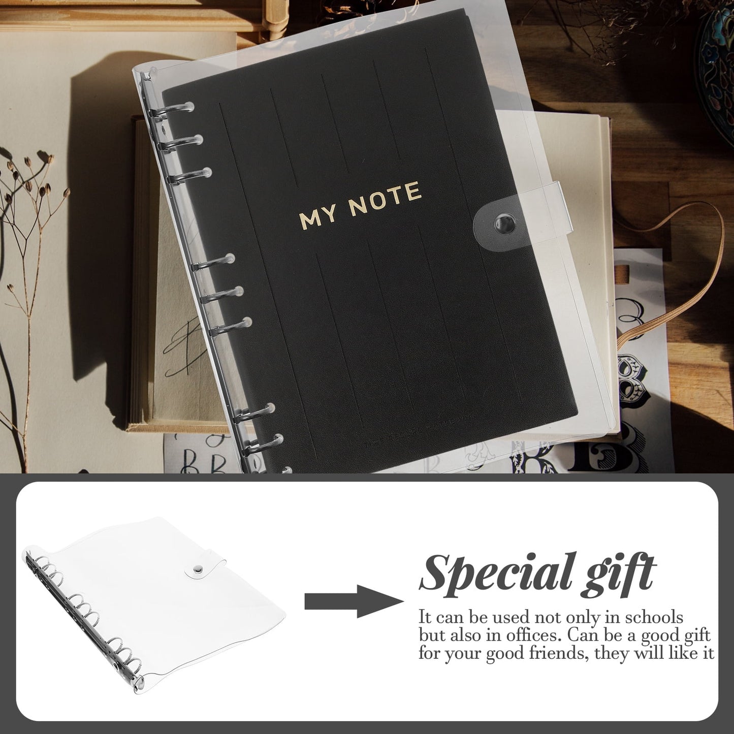 SWETRACE Planner Binder Cover For Notebook Protection 1Set 27X21.5X2.5CM Transparent V1189-LWWAL-20260327-03353