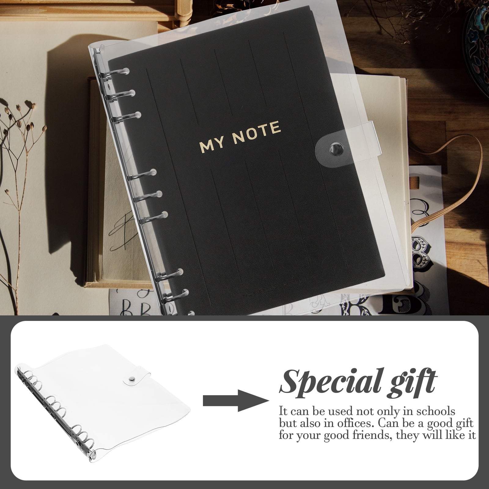 SWETRACE Planner Binder Cover For Notebook Protection 1Set 27X21.5X2.5CM Transparent V1189-LWWAL-20260327-03353
