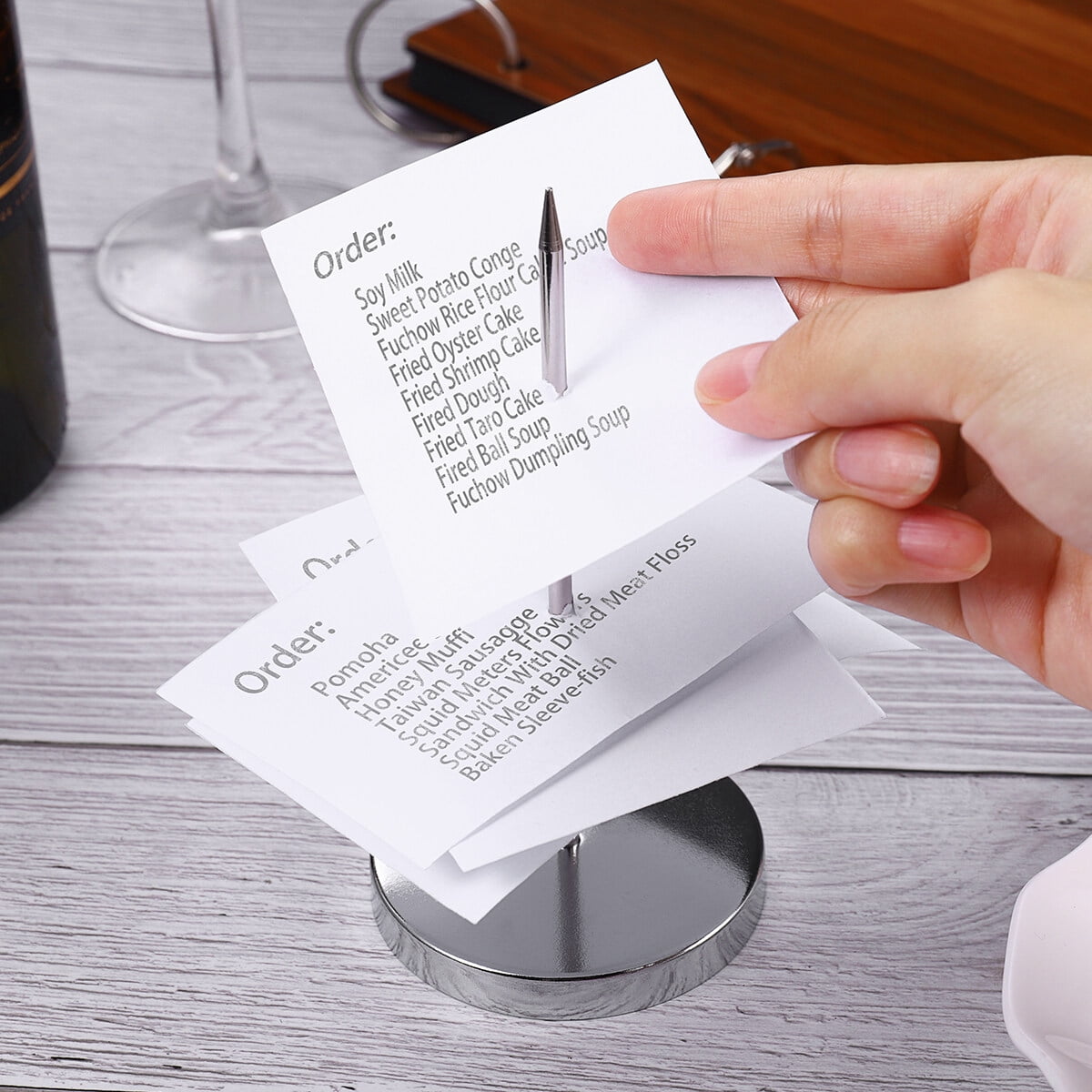 SWETRACE Restaurant Bill Holder Metal 3Pcs 5.5x2.8x0.3Inch Busy Environments Silver V1189-LWWAL-20260327-03362