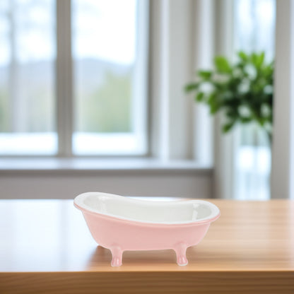 SWETRACE Bathtub Shaped Flower Pot Pink Ceramic 1Set 6.3x3.5x2.8in V1189-LWWAL-20260327-03366