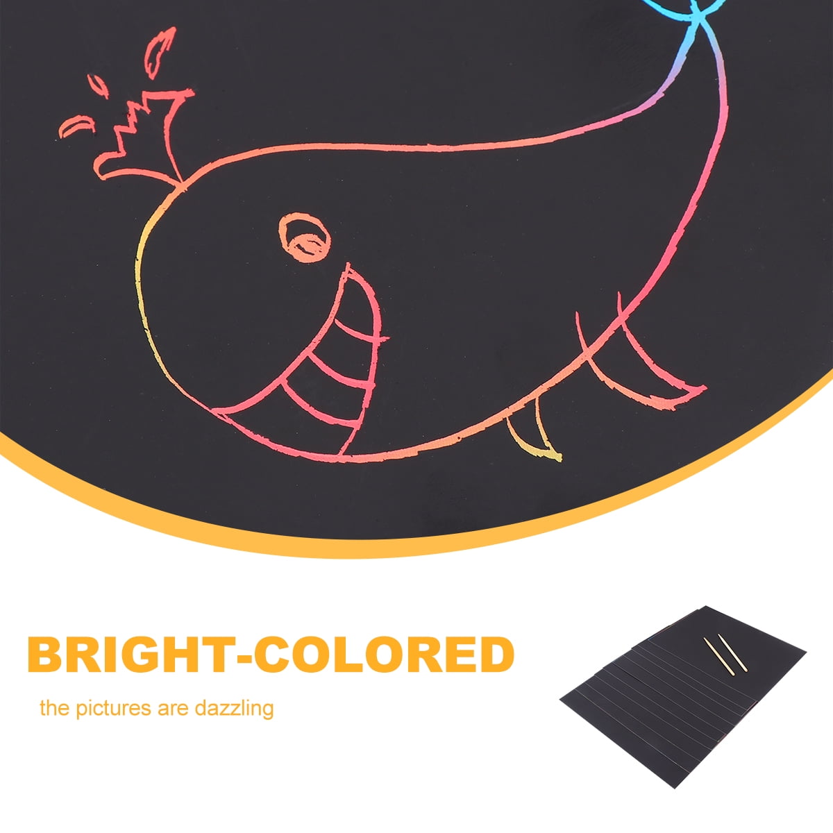 Ortofally 2 Pack of 10pcs Scratch Paper Scratching Drawing Paper Black Scratch Crafts Notes Boards Scratch V1189-LWWAL-20260327-03372