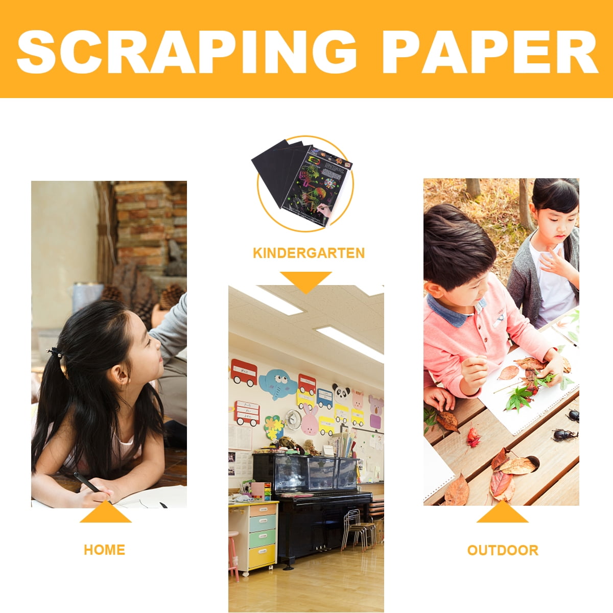 Ortofally 2 Pack of 10pcs Scratch Paper Scratching Drawing Paper Black Scratch Crafts Notes Boards Scratch V1189-LWWAL-20260327-03372