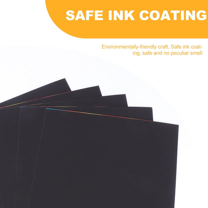 Ortofally 2 Pack of 10pcs Scratch Paper Scratching Drawing Paper Black Scratch Crafts Notes Boards Scratch V1189-LWWAL-20260327-03372