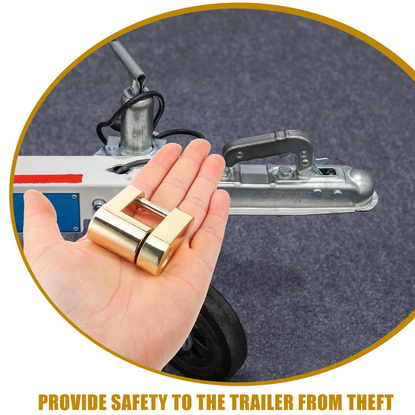 SWETRACE High Security Padlock Zinc Alloy Golden 1Pack For Hitch Security V1189-LWWAL-20260327-03382