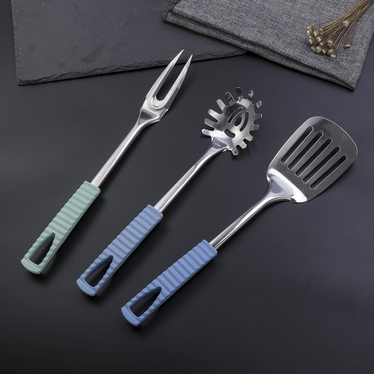 Ortofally Kitchen Utensils Stainless Steel Cooking Tools Heat Resistant Kitchen Gadgets Dishwasher Safe V1189-LWWAL-20260327-03396