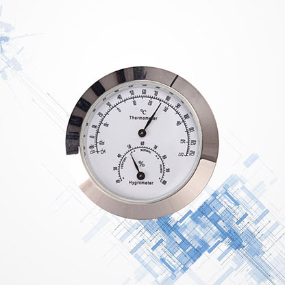 Worgeous Musical Instrument Hygrometer Round Violin Humidity Temperature Gauge Silver V1189-LWWAL-20260327-03401
