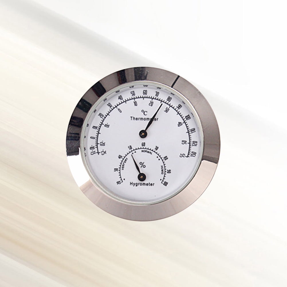 Worgeous Musical Instrument Hygrometer Round Violin Humidity Temperature Gauge Silver V1189-LWWAL-20260327-03401