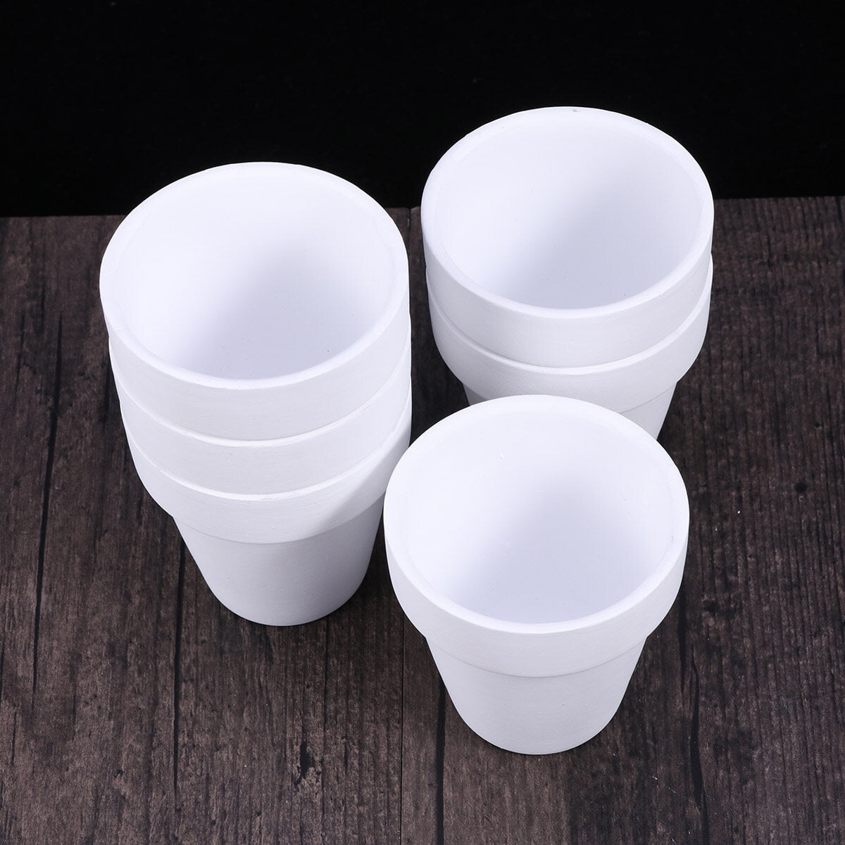Worgeous 5Pcs 10x10CM Small White Terracotta Pot Clay Ceramic Pottery Planter Cactus Flower Pots Succulent V1189-LWWAL-20260327-03407