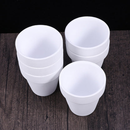 Worgeous 5Pcs 10x10CM Small White Terracotta Pot Clay Ceramic Pottery Planter Cactus Flower Pots Succulent V1189-LWWAL-20260327-03407