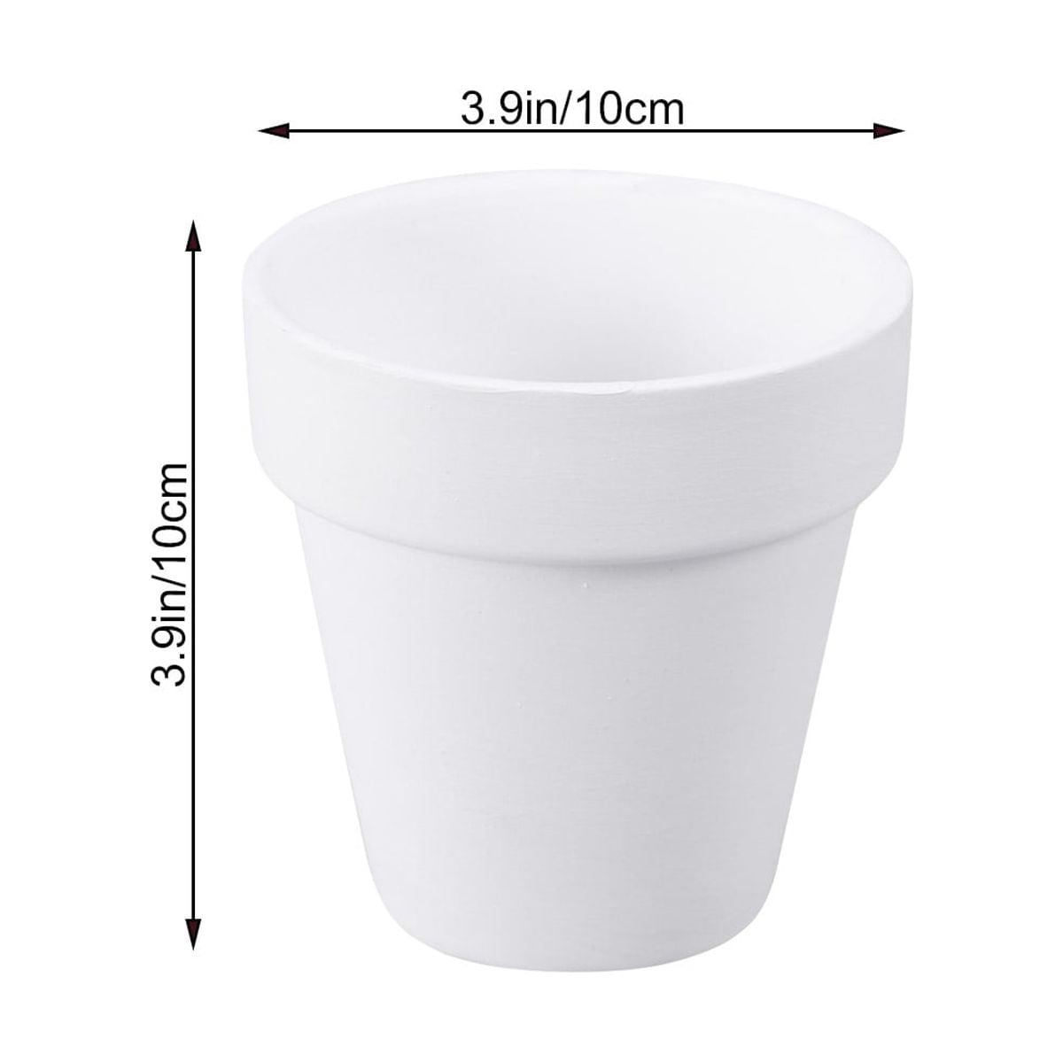 Worgeous 5Pcs 10x10CM Small White Terracotta Pot Clay Ceramic Pottery Planter Cactus Flower Pots Succulent V1189-LWWAL-20260327-03407