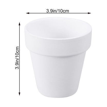 Worgeous 5Pcs 10x10CM Small White Terracotta Pot Clay Ceramic Pottery Planter Cactus Flower Pots Succulent V1189-LWWAL-20260327-03407