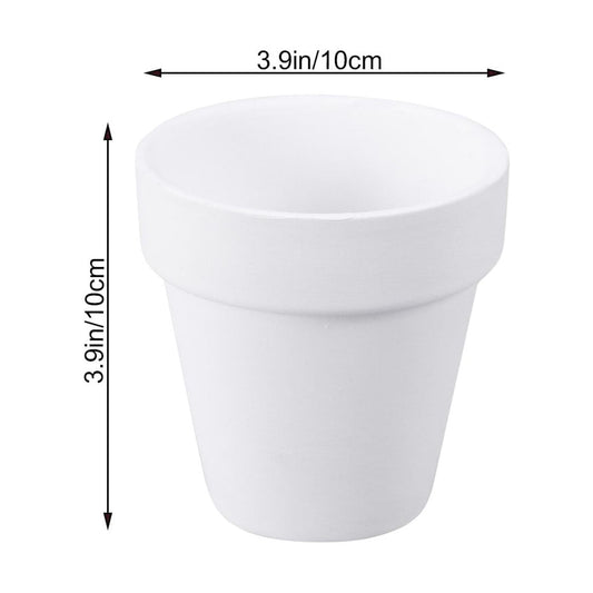 Worgeous 5Pcs 10x10CM Small White Terracotta Pot Clay Ceramic Pottery Planter Cactus Flower Pots Succulent V1189-LWWAL-20260327-03407