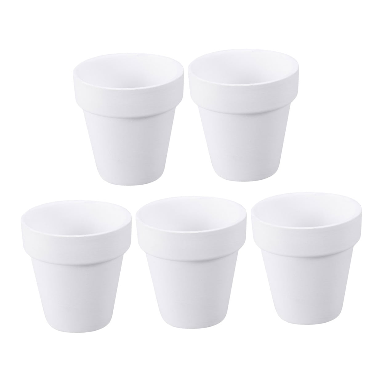 Worgeous 5Pcs 10x10CM Small White Terracotta Pot Clay Ceramic Pottery Planter Cactus Flower Pots Succulent V1189-LWWAL-20260327-03407